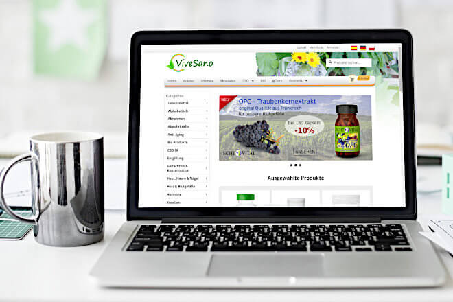 A photo showing an example of Wordpress plugin Woocommerce of ViveSano Shop
