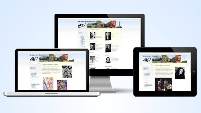 Website Dortmunder Kulturbühne in different screenshots