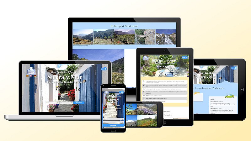 Website from Hotel Sierray Mar in different screenshots