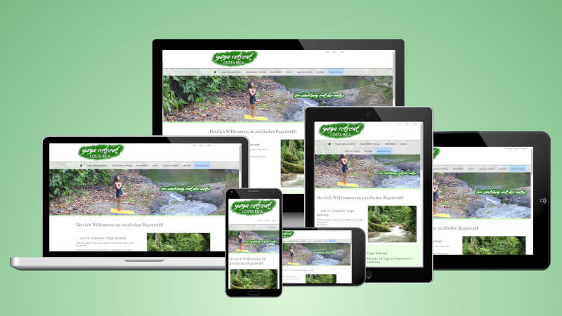 Website Yoga in Costa Rica in different screenshots