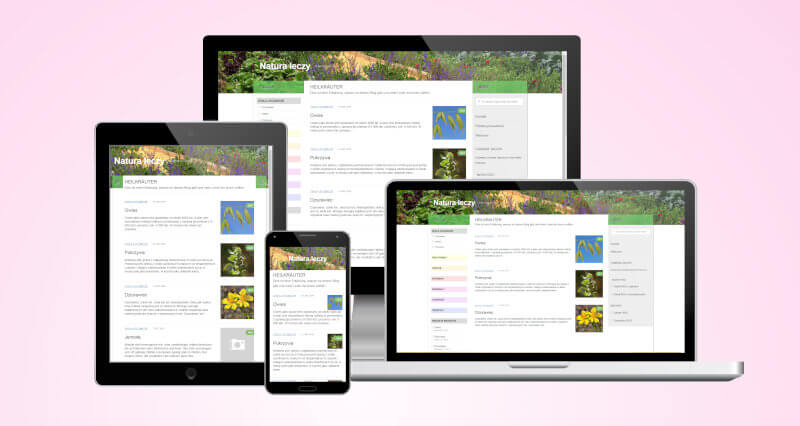 Website Zdrowie Blog in different screenshots
