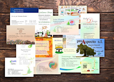 Images of many business cards created by ProAspecto
